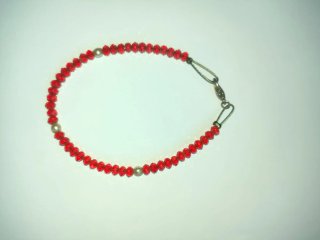 Pulsera Cristal Rojo y Plata Artesanal Única