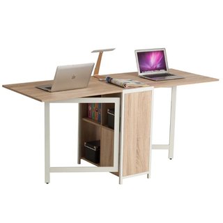 Mesa de escritorio con estantería plegable extensi