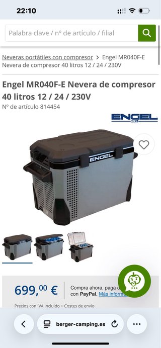 Nevera Camping Compresor 40L ENGEL
