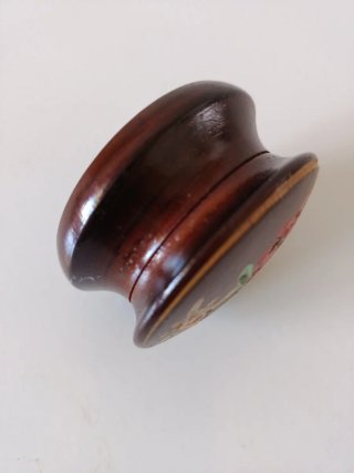 Cajita madera pintada flores Edelweiss