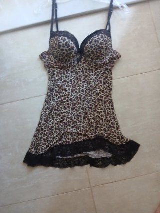 Mini vestido lencero animal print