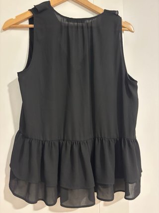 Blusa Zara Negra Volantes Encaje
