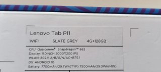 Lenovo Tab P11 Slate Grey