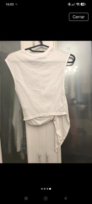 Camiseta asimétrica blanca talla única