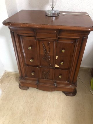 Muebles de madera para dormitorio. Colchon 1,35cm.