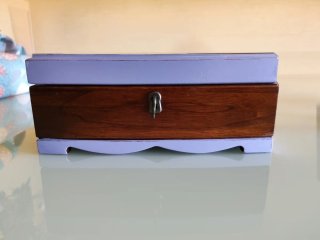 Joyero madera pájaros y flores