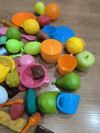 Juego Frutas y Comestibles Plástico