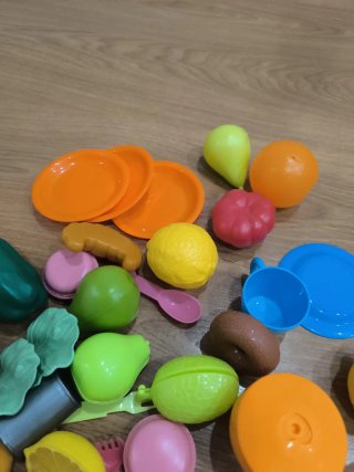 Juego Frutas y Comestibles Plástico