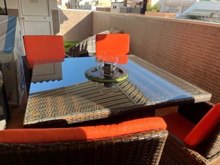 CONJUNTO EXTERIOR MESA Y SILLAS RATAN SINTETICO