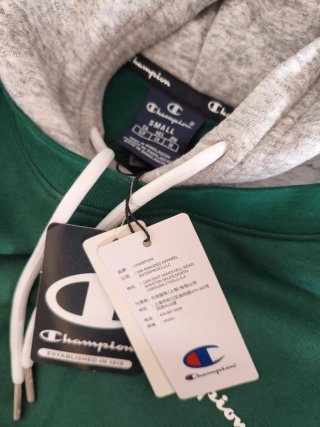 Sudadera Champion Talla S Gris y Verde