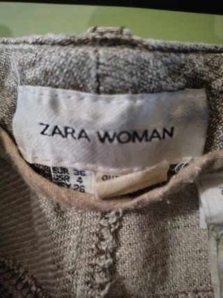 Pantaloni 100% Lino grigio verde