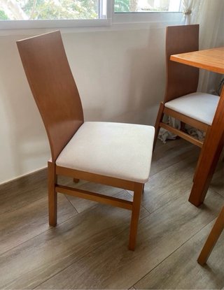 Mesa comedor extensible con 6 sillas madera