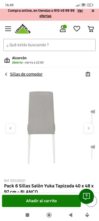 Sillas de comedor grises de tela