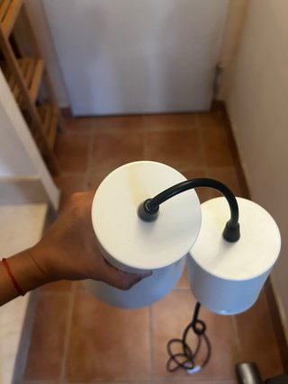 Lámpara colgante blanca metal y plástico