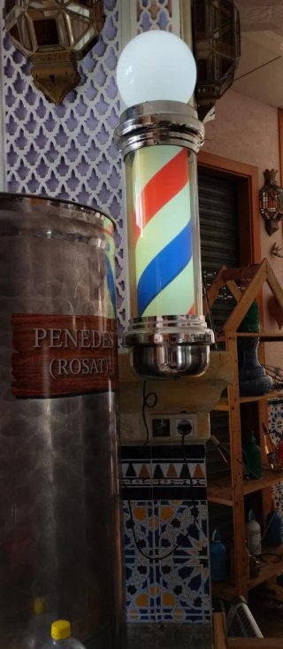 Barber Pole Vintage con Luz
