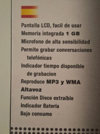 Grabadora Digital Sunstech ICR350 1GB. Sin uso.