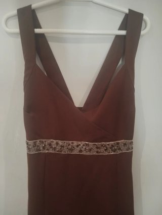 Vestido Fiesta Marrón Talla 42