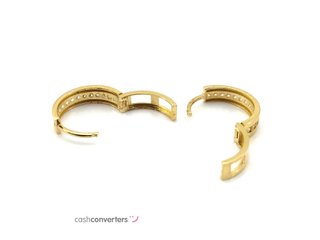 argollas oro 18k con piedra con circonita