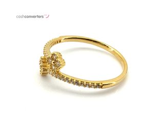 anillo oro 18k con piedra con circonita