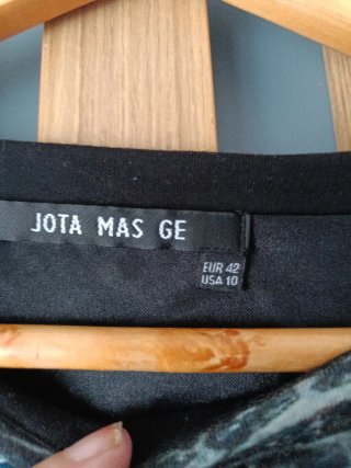Vestido Jota Mas Ge Talla 42 Negro Gris