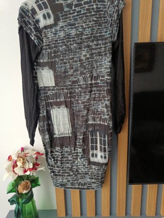 Vestido Jota Mas Ge Talla 42 Negro Gris