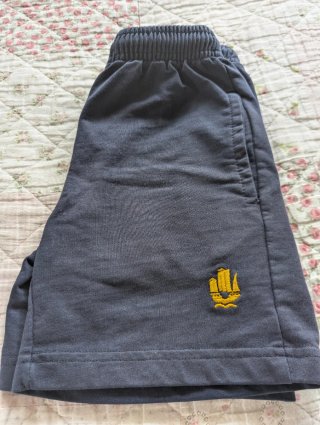 Pantalón corto azul marino con escudo de fomento