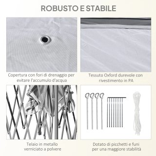 Gazebo Pieghevole Regolabile con Zanzariere Grigio