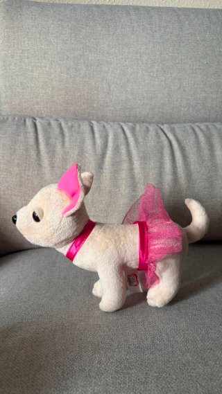Peluche Perrita Chichi LOVE con bebé y transportín