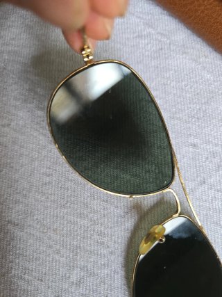 Gafas de Sol Ray-Ban Aviator Doradas Verdes
