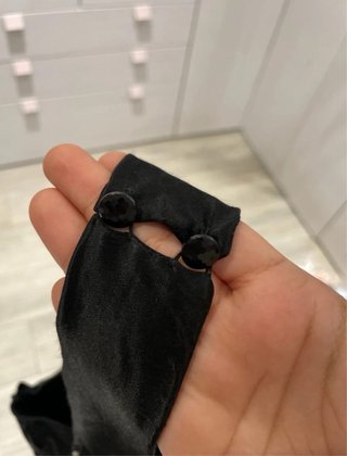 Vestido Y2K Negro Perlas