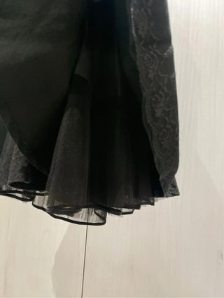 Vestido Y2K Negro Perlas
