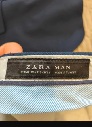 Traje Zara Azul Marino Chaqueta y Pantalón T42