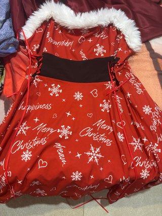 Vestido Navideño Rojo y Blanco