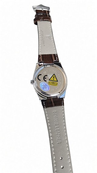 Reloj Poedagar Cuarzo Marrón y Plateado