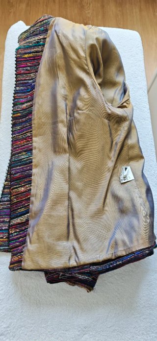 Chaqueta Tweed Multicolor de seda , cremallera