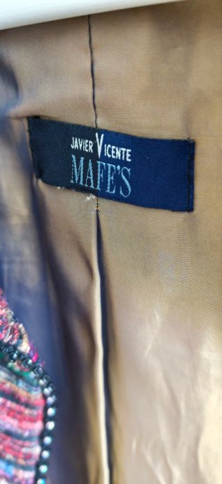 Chaqueta Tweed Multicolor de seda , cremallera