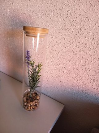 Planta decorativa cristal y madera