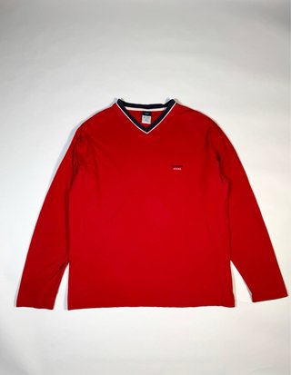 Camiseta Tommy Jeans Roja Manga Larga