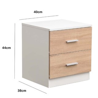 Mesita de noche Mueble Cajonera 2 Cajones Diseño m