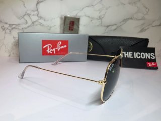 Gafas de Sol Ray-Ban Aviator Doradas Lente Negra