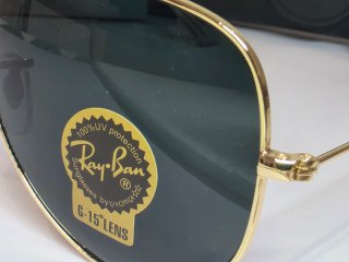 Gafas de Sol Ray-Ban Aviator Doradas Lente Negra