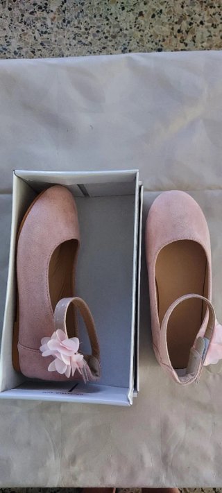 Zapatos manoletinas rosas niña T. 35-36
