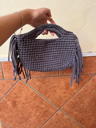 Bolso Crochet Gris Hecho a Mano