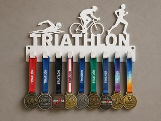 Medallero para medallas de triatlón, triathlon.