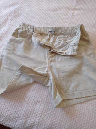 Pantalón corto vaquero beige mujer Talla M