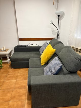 Sofá Chaise Lounge 3 Plazas Gris
