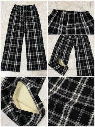Pantalones de cuadros forrados talla única
