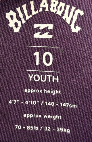 Traje Neopreno Niños Billabong Talla 10