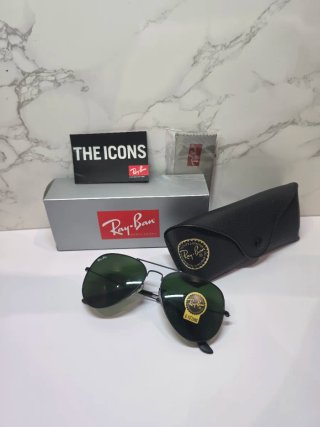Gafas Ray-Ban Aviator Negro Lente Verde