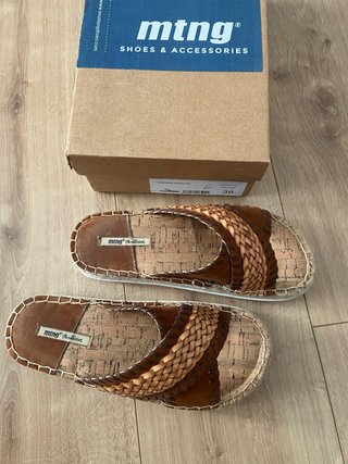 Sandalias MTNG Talla 38 Cuña Yute